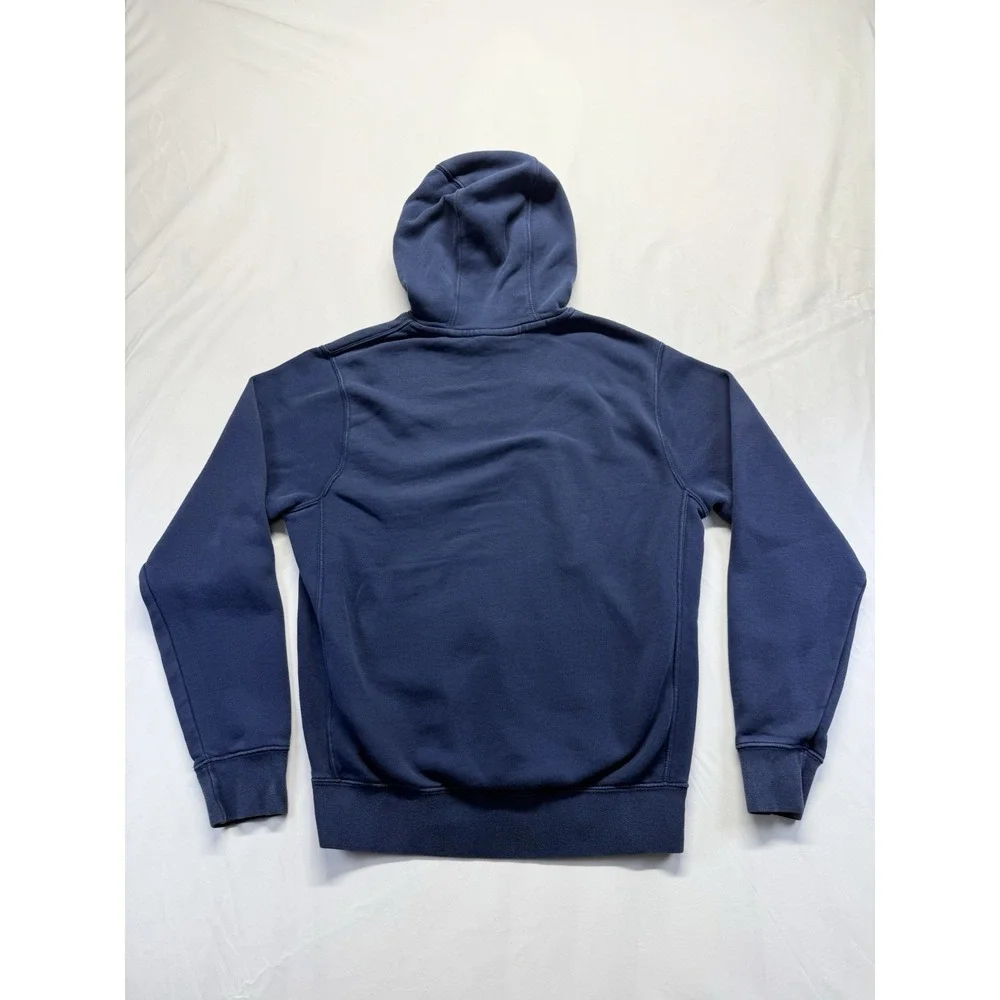 Nike Hoodie Sweatshirt Small Blue Pullover Fleece Logo Embroidered Swoosh *STAIN